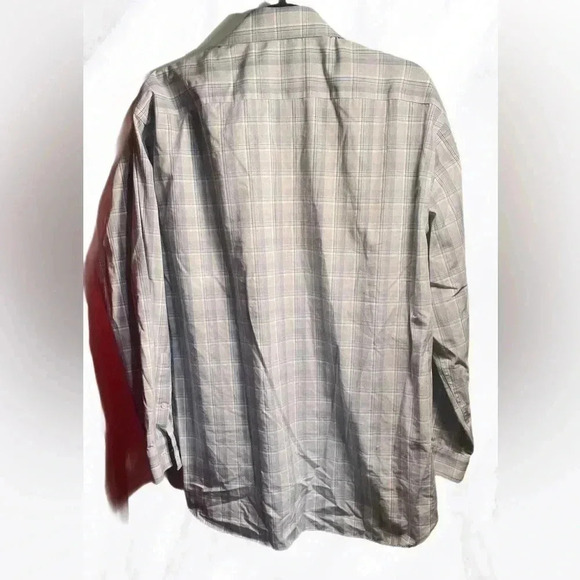 Michael Kors casual lightweight classic plaid button down long sleeve shirt 17.5 - Picture 2 of 3